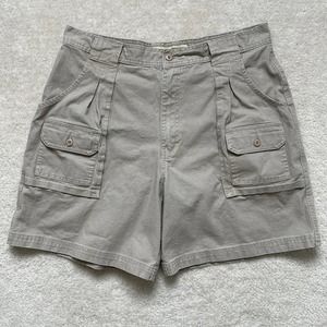 Cabelas 7 Pocket Hiker High Rise Cargo Shorts Women's 18 Beige Khaki Outdoors